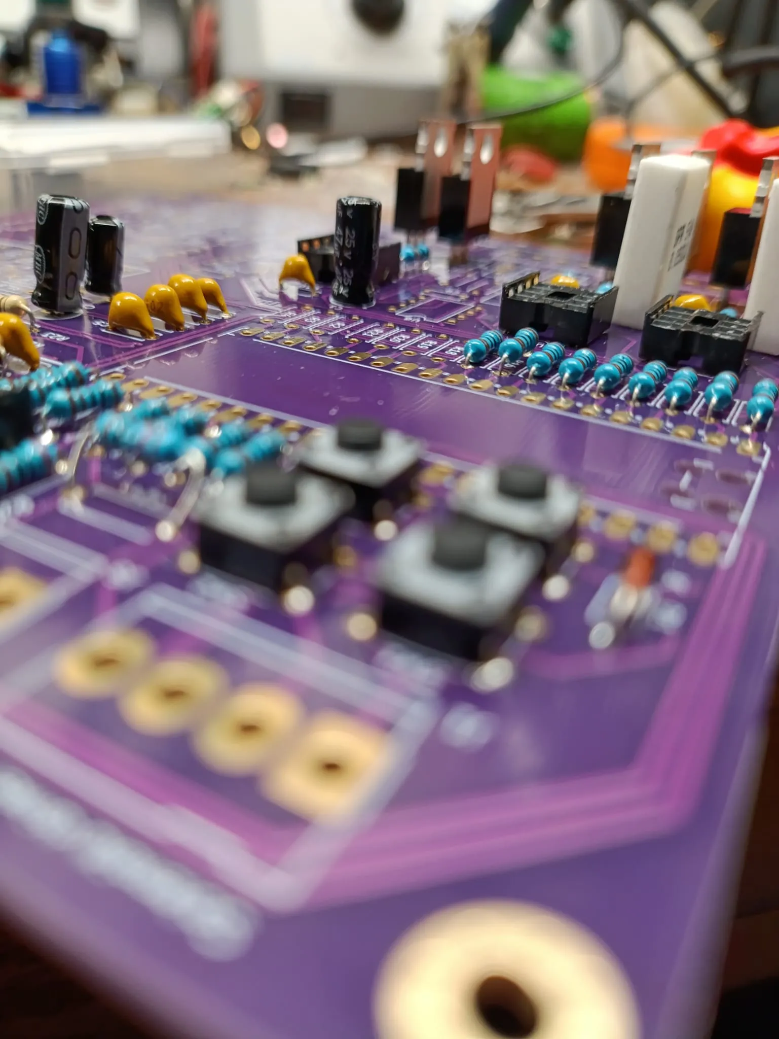 Development circuit board with through-hole components for pinball R&D