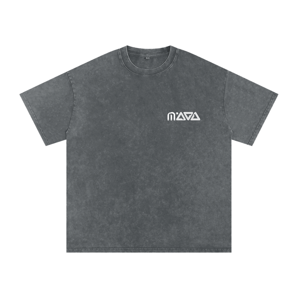 MAYA Logo Acid Wash Oversize T-Shirt - 250 GSM