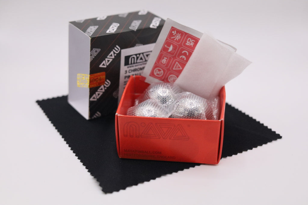 MAYA Replacement balls for pinball machine, Vacuum Packed with Cleaning Kit