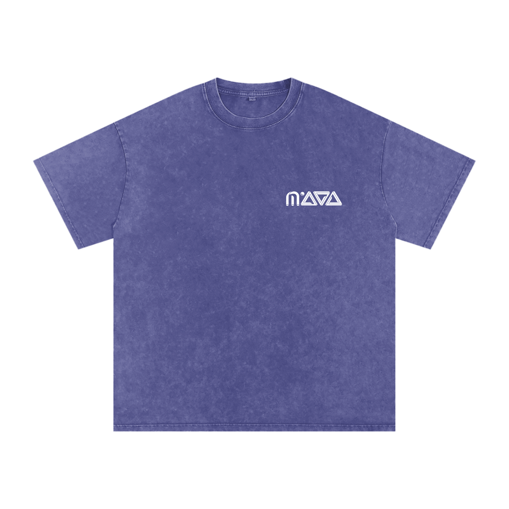 MAYA Logo Acid Wash Oversize T-Shirt - 250 GSM