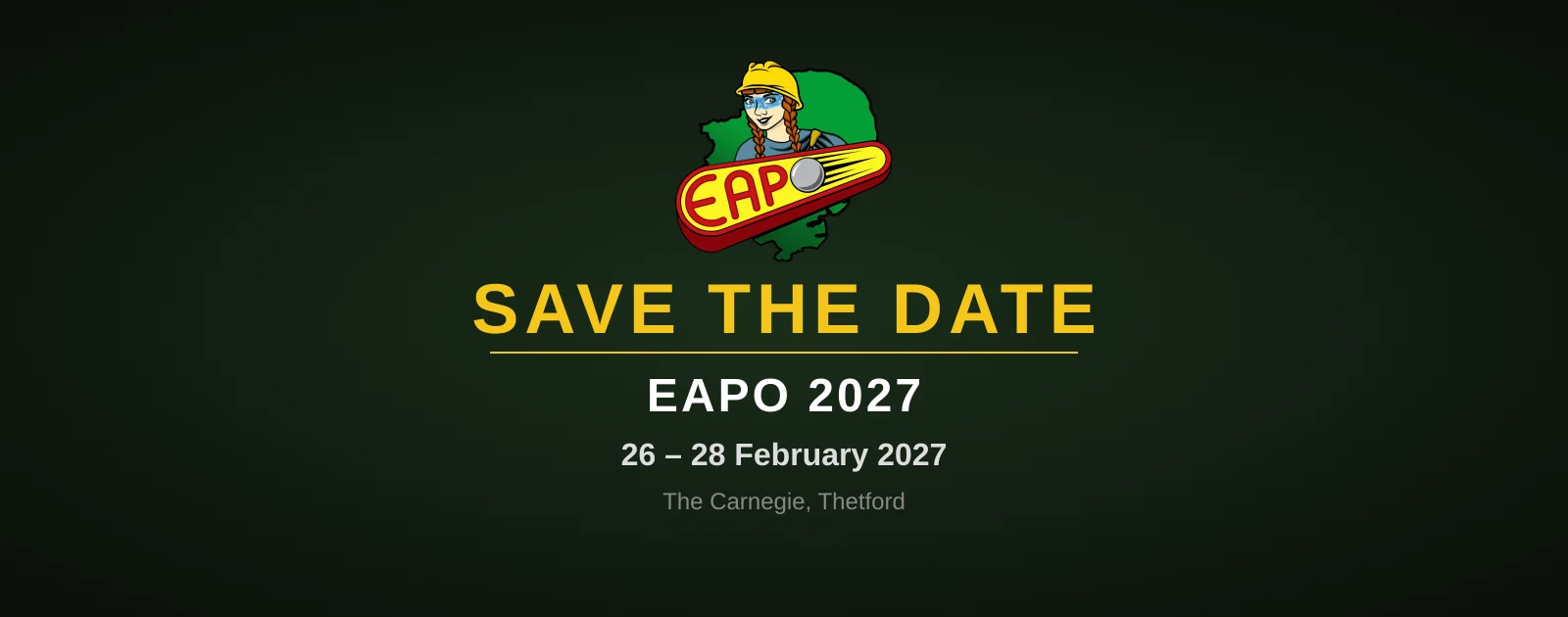 Save the Date — EAPO 2027, 26 to 28 February, The Carnegie Thetford
