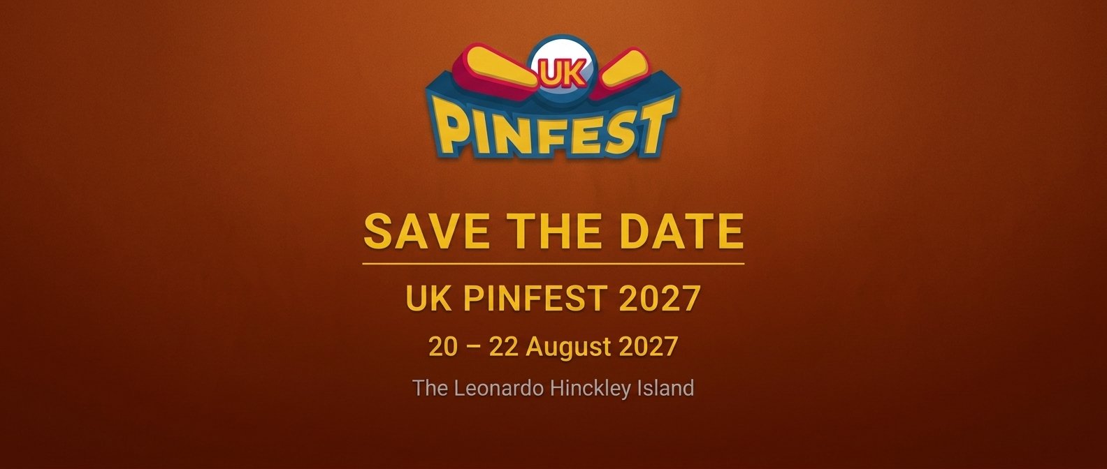 Save the Date — UK Pinfest 2027, 20 to 22 August, The Leonardo Hinckley Island